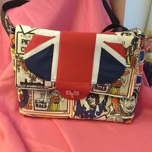 Brit pop London Custom made bespoke messenger bag. Unisex.